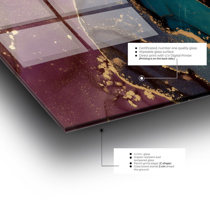Wallity Pintura Decorativa de Vidrio Templado Multicolor 70 x 100 cm